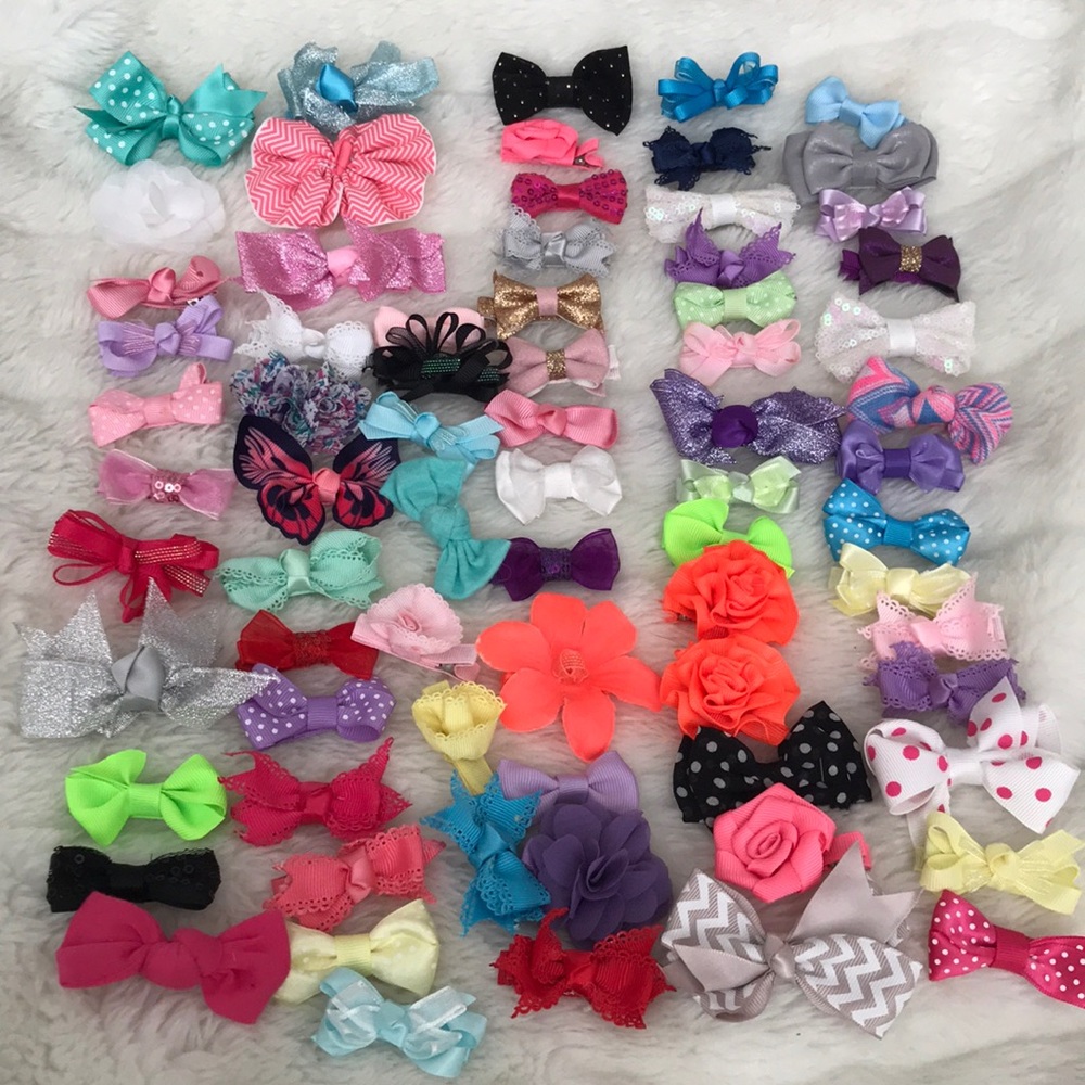 Tiny bow baby hair clips